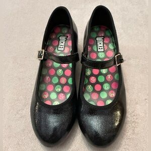Wicked Girls Size 3 Mary Jane Heels Black Glitter Pink Green Sole Musical Shoes